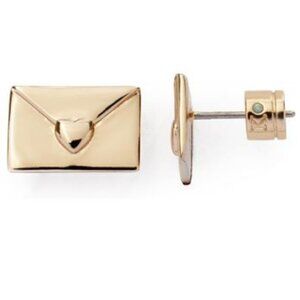 Kleinfeld Gold Love Note Envelope Letter Earrings